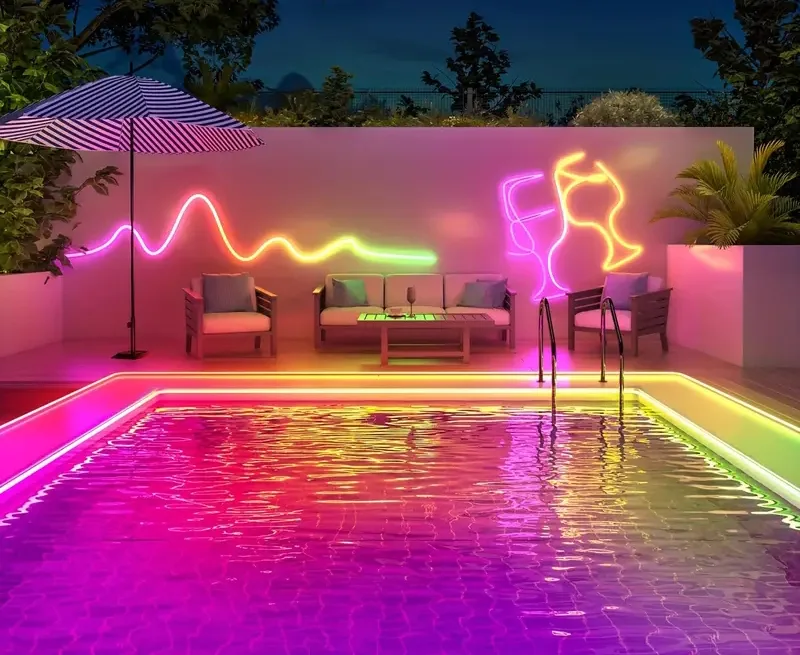 Pasos para instalar tiras LED RGB en el entorno de una piscina
